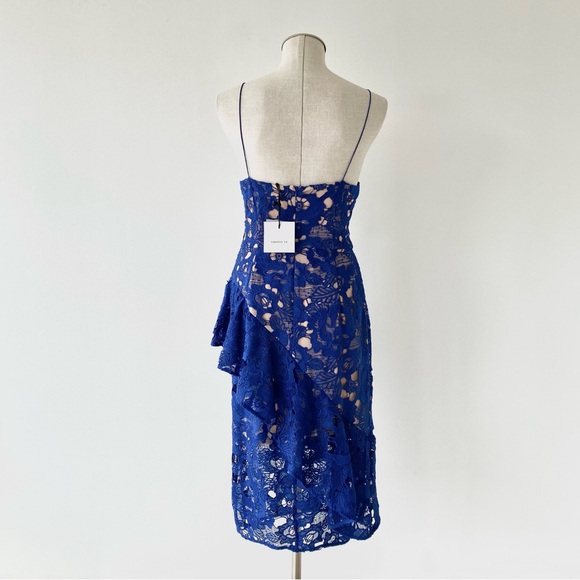 NWT Cooper St Lace Sky Beauty V-Neck Flounce Ruffle Midi Cocktail Dress - Picture 5 of 14